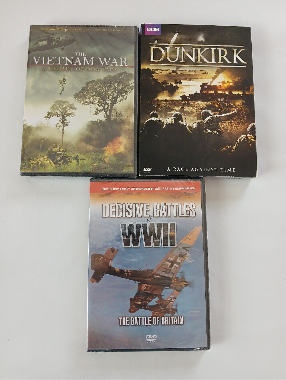 3 New War Battles DVD Movies Vietnam And WWII